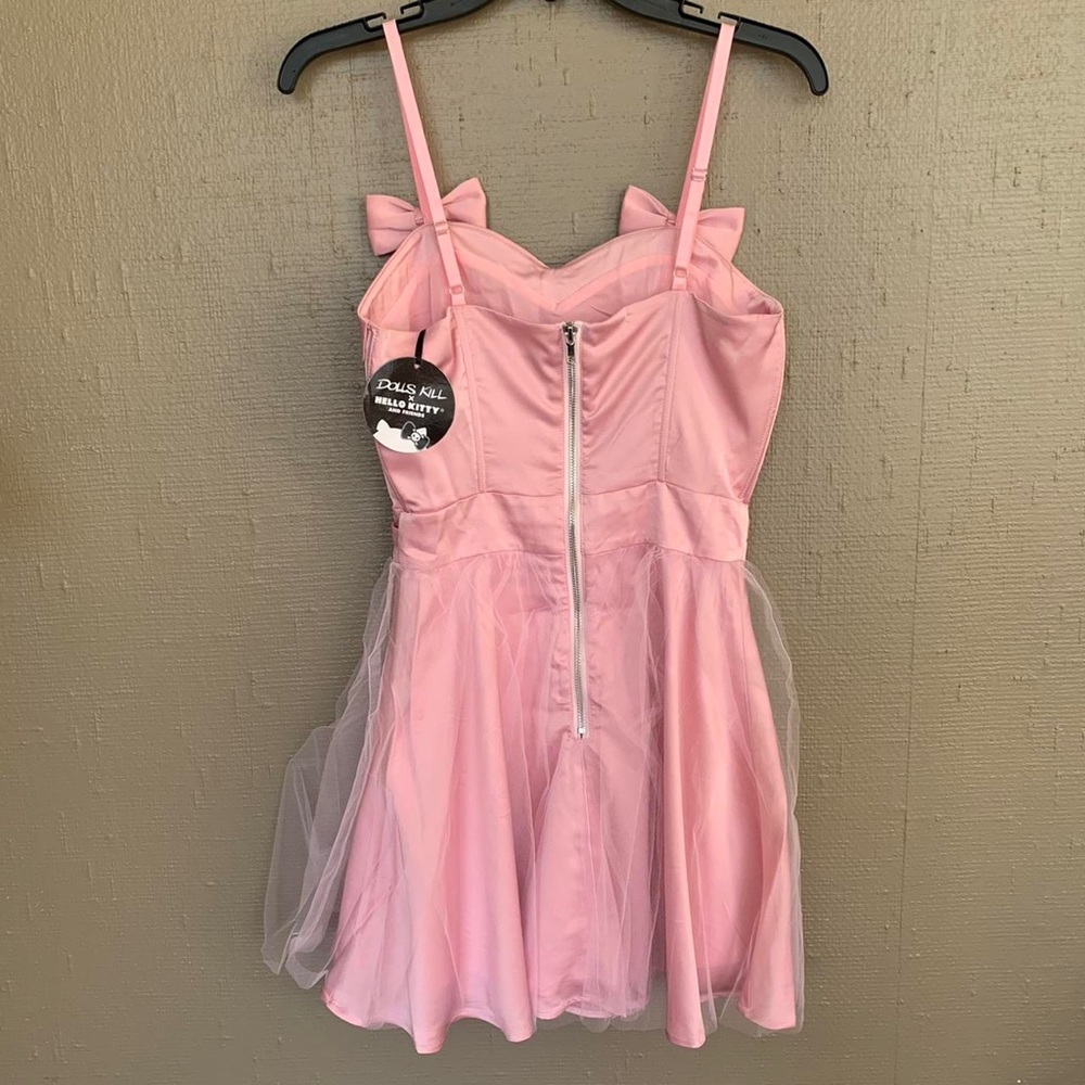 Hello Kitty x Dolls Kill Pink Satin Party Dress - Picture 4 of 4